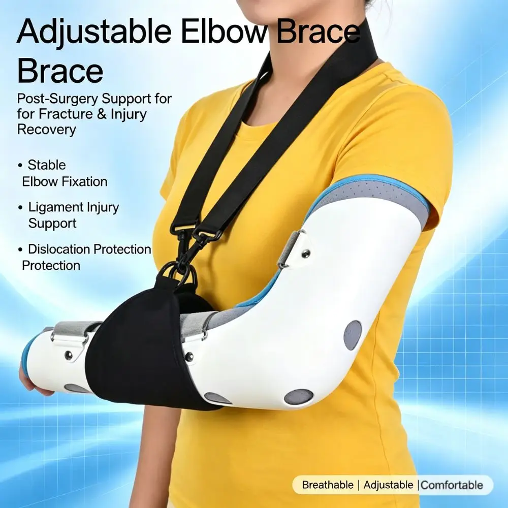Adjustable Post Op Elbow Stabilizer Splint-Elbow Brace Immobilizer-After Surgery for Dislocated Arm Ligament and Tendon Repairs