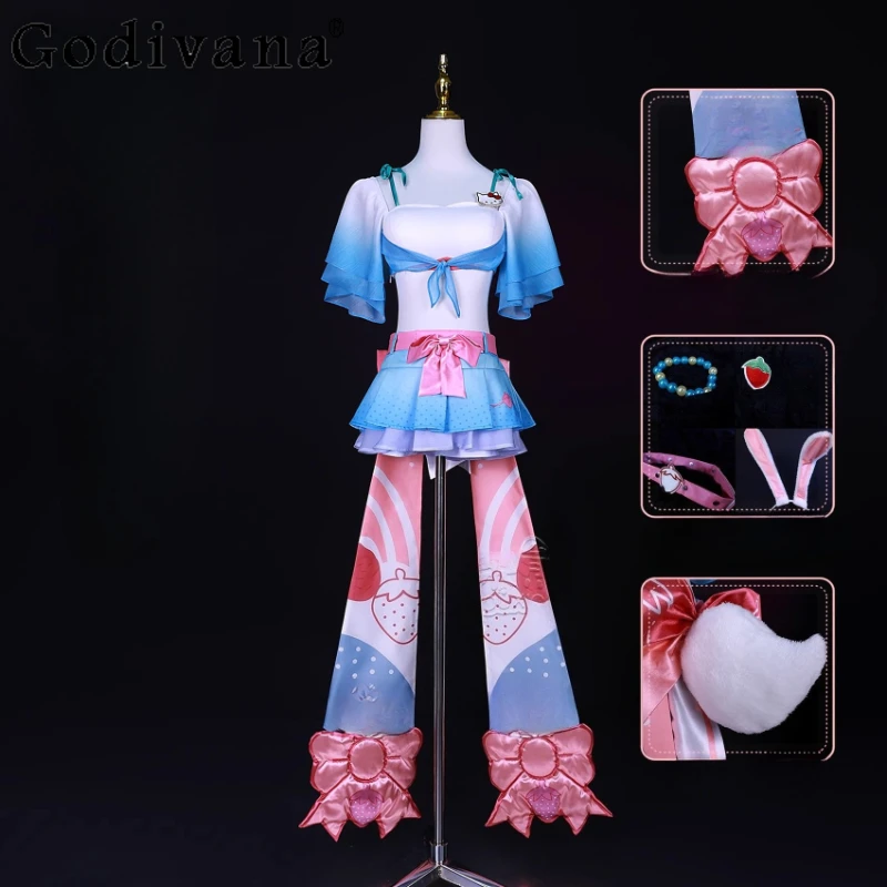 

Summer Honor of Kings COS Set Women's Two Dimensional Game Anime Full Skirt Suit Female Halloween Uniform Costume Outfits