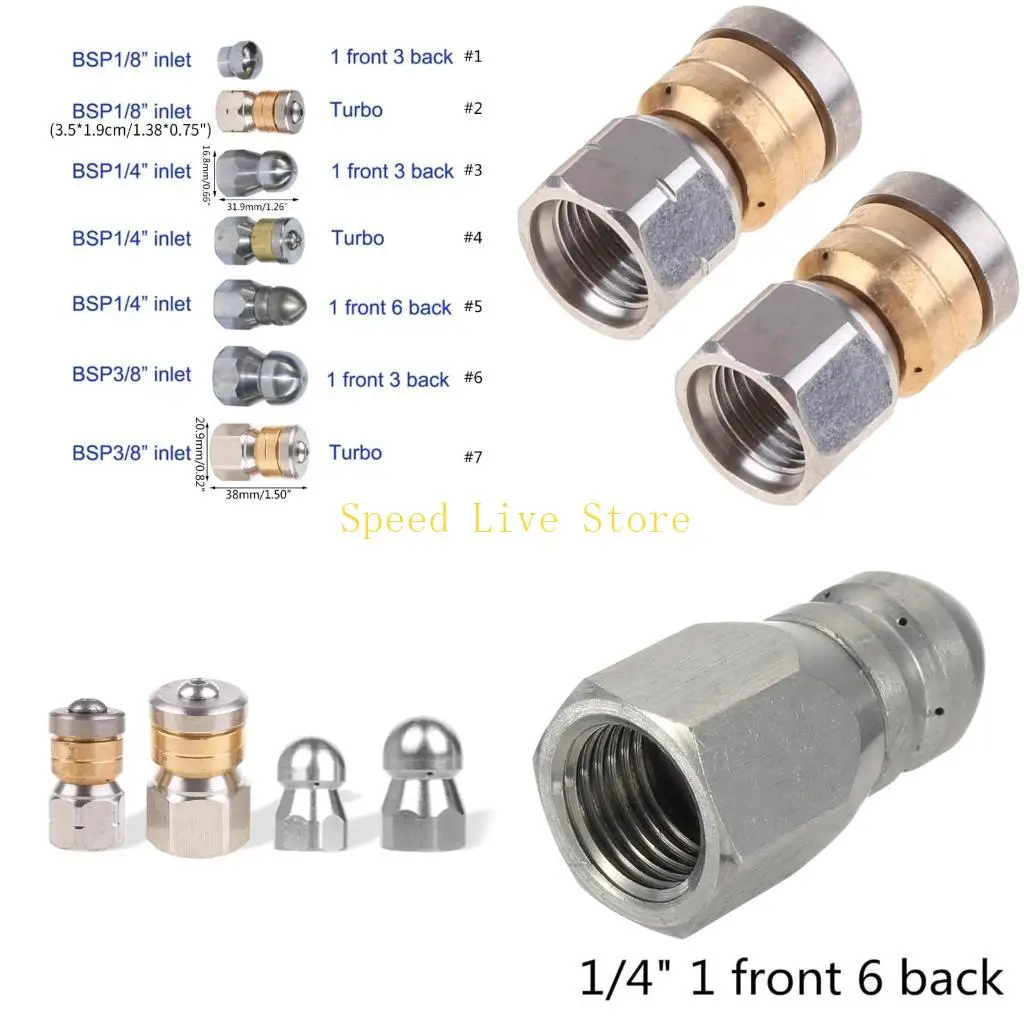 547C جديد ضغط غسالة النفاثة الفوهة BSP فوهة تنظيف المجاري الدوار الإناث #1