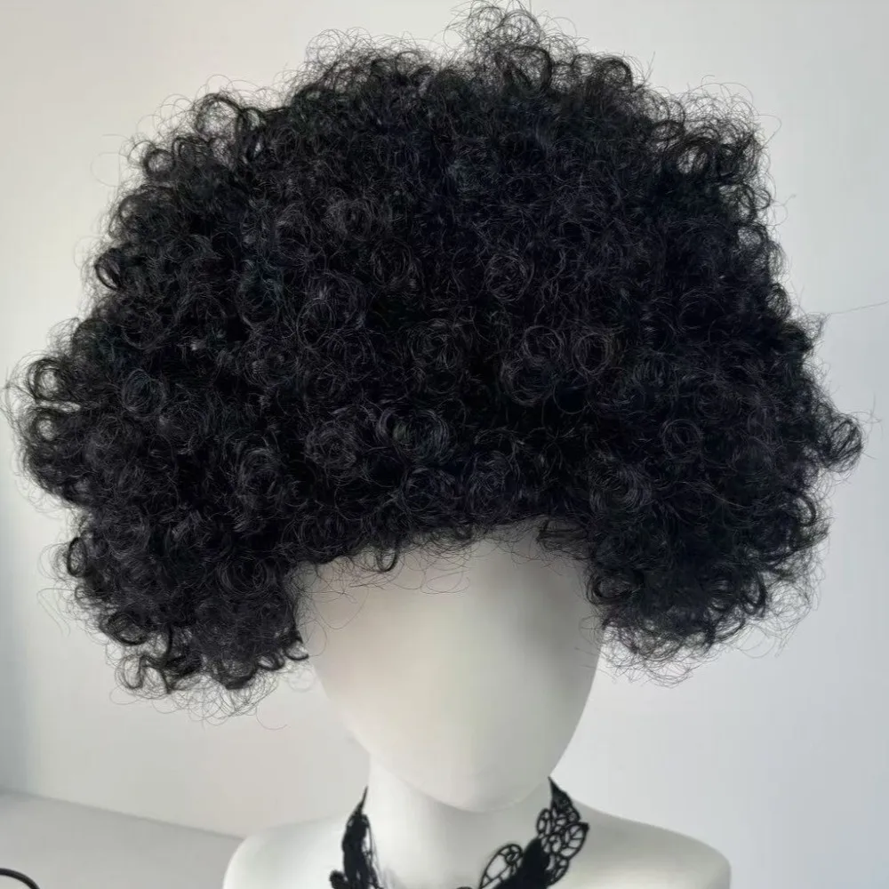 Cosplay Fluffy Clown Wig Curly Wavy Afro Puff Wigs Funny Decor Prop Head Wig for Party Christmas Halloween