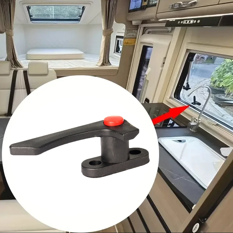 

Ручка-замок для окна (левая/правая) с кнопкой для автодомов Seitz Dometic Plastoform, запчасти для автодомов