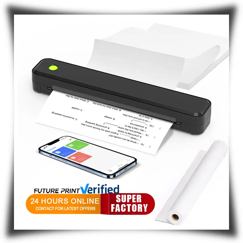 طابعات C80 A4 المحمولة اللاسلكية 200/300 ديسيبل متوحد الخواص صغيرة بدون حبر حراري بلوتوث للهواتف الذكية التي تعمل بنظام Android وIOS