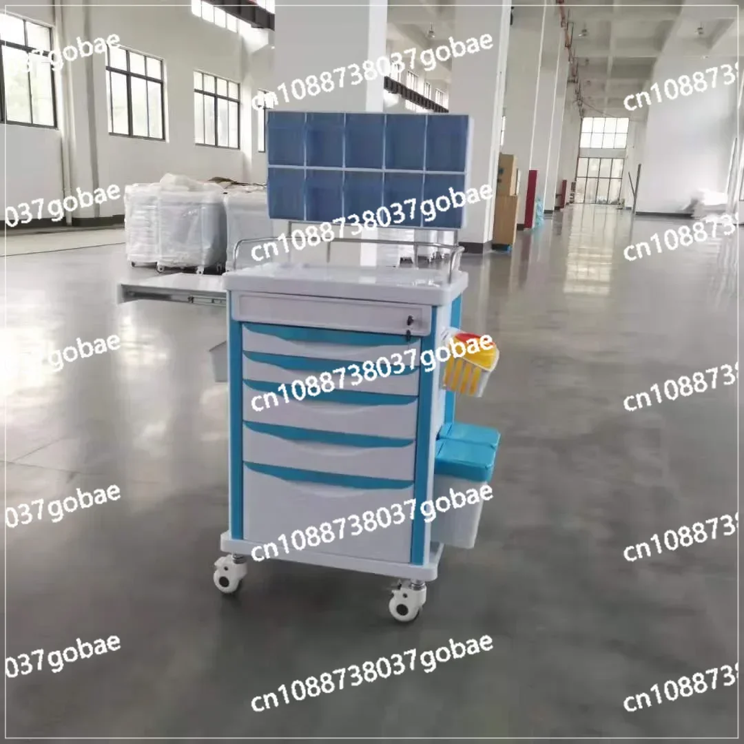 Hospital Furniture ABS Plastic Anesthesia Medicine Medical Cart Emergency Treatment Trolley