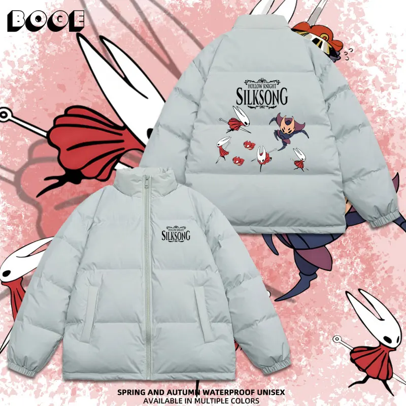 

Collaboration Edition Hollow Knight Game Song Durable down Jaet Long Sve ex Youth Faion Outdoor Ci Casual Wear