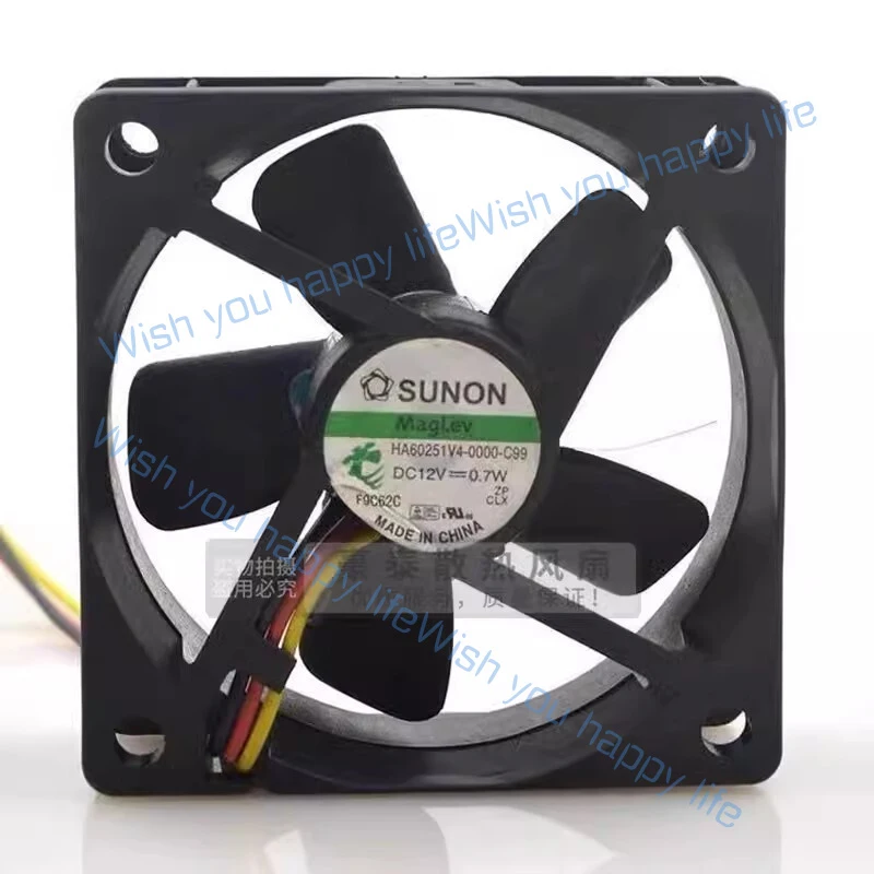 L... SUNON HA60251V4-0000-C99 6025 DC12V 0.7W 6CM 3-Wire Silent Cooling Fan