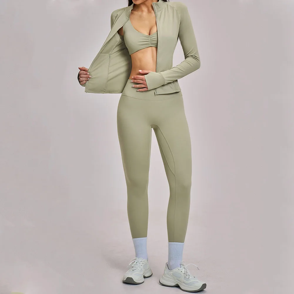 

Комплект для йоги из 3 предметов: женский спортивный костюм с защитой от ударов, одежда для бега и тренировок, спортивная одежда для спортзала, женские комплекты для фитнеса и йоги