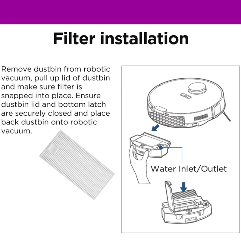 إكسسوارات قطع غيار لمكنسة كهربائية روبوت يوريكا ، وسادات ممسحة ، فرشاة جانبية ، فلاتر هيبا ، ممسحة ، مناسبة لـ Eureka E10s