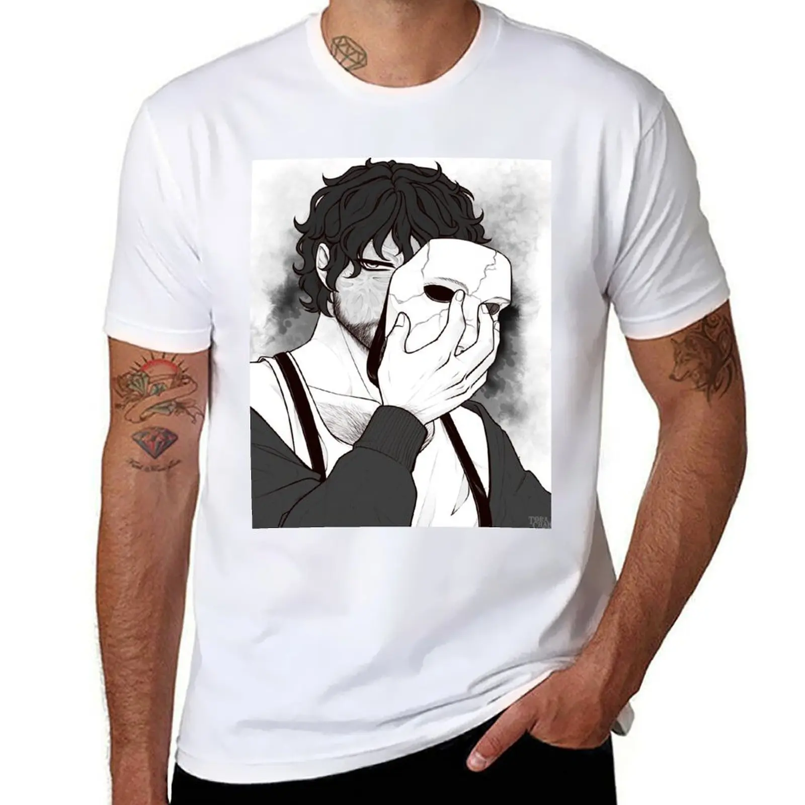 

[Brahms Heelshire] Behind the mask T-Shirt t shirt for man funny t shirts cotton T-Shirt