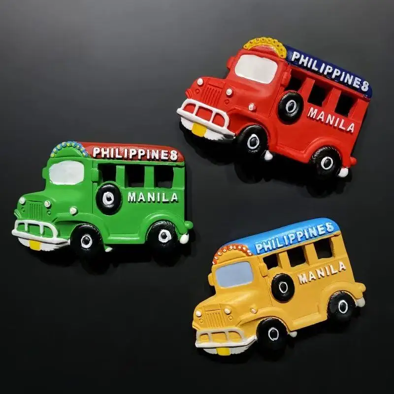 Manila, Philippines Tourism Commemorative Creative 3D Hand drawn Colorful Stunning Car Decoration Magnet Refrigerator Sticker Gi