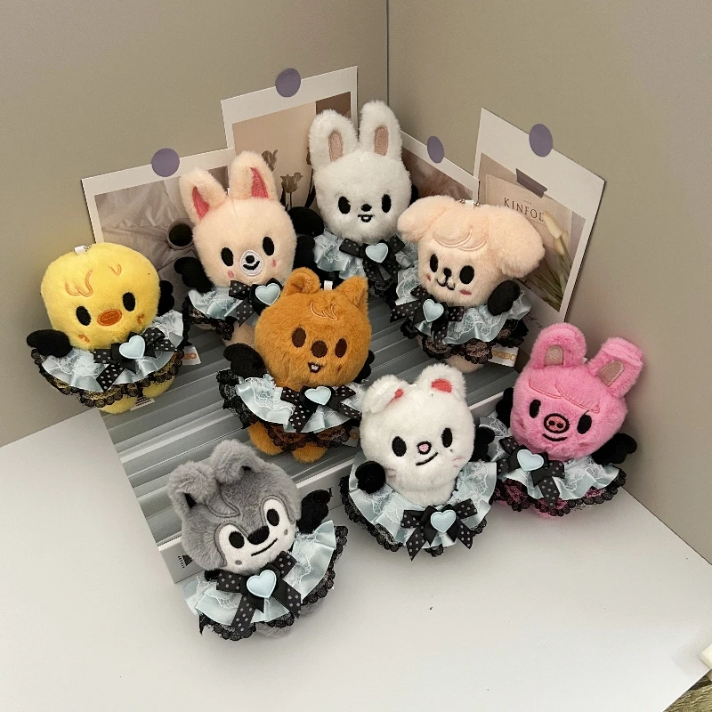 أفخم دمية المفاتيح Skzoo الضالة الاطفال أفخم الكرتون محشوة دمية على شكل حيوان قلادة على ظهره لعبة قلادة غرفة الديكور هدية #1