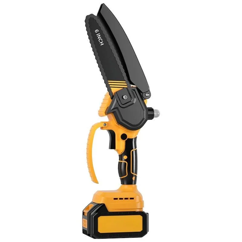 6 Inch Cordless Chainsaw Rechargeable Battery Design For Yard Branch Trimming Firewood Cutting Household Garden Diy Processing W