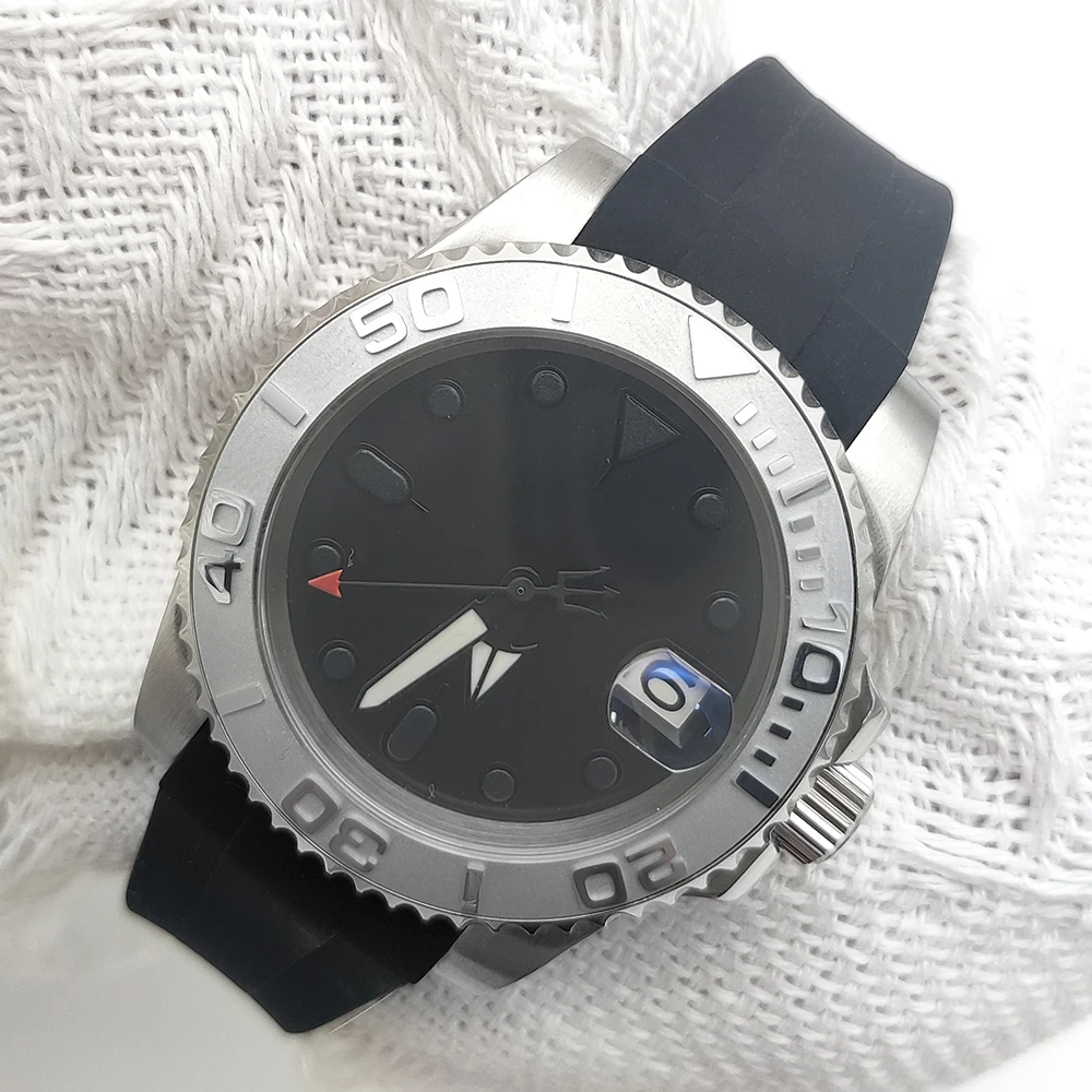 40MM No Logo Automatic Men's Watch Waterproof Solid Case Ceramic Bezel NH35 Men's Watch Automatic Mechanical Watches