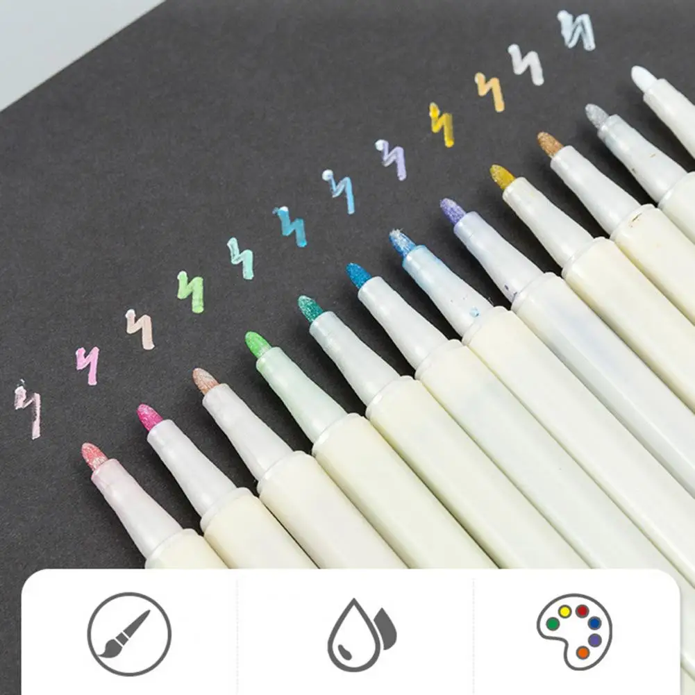 Easter Egg Decoration Marker Pen 12-piece Marker Pens Set for Diy Crafts Wedding Card Making Scrapbook Accessories for Art