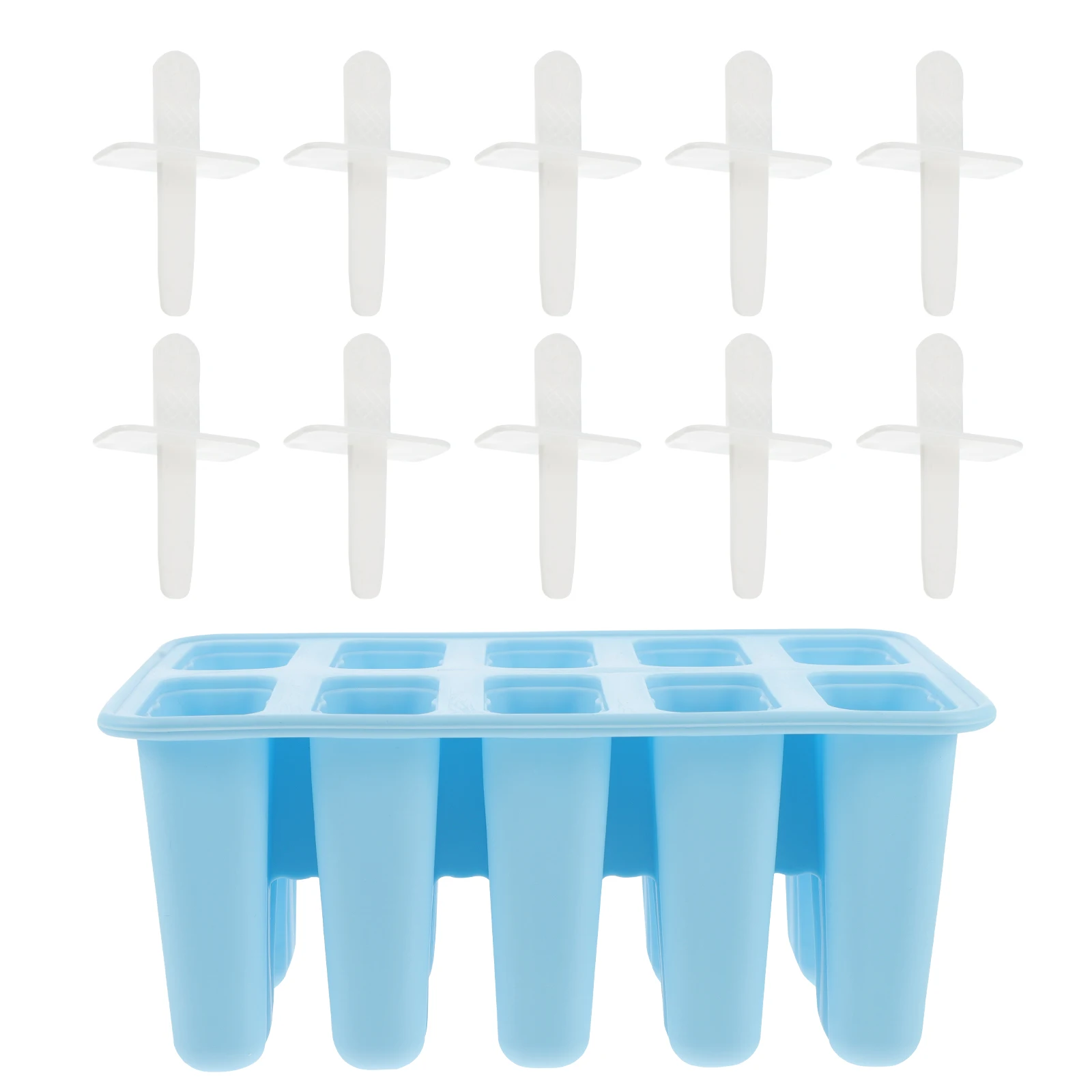 

Silicone Ice Cream Mold 10 Grids Popsicle Maker Practical Tool for DIY Yogurt Ice Cream Easy to Use Clean