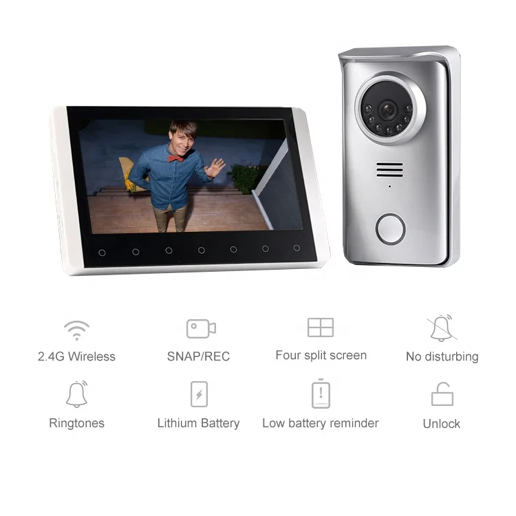 7 inch touch screen color button screen door bell intercom video door phone wired smart memory video doorphone intercom