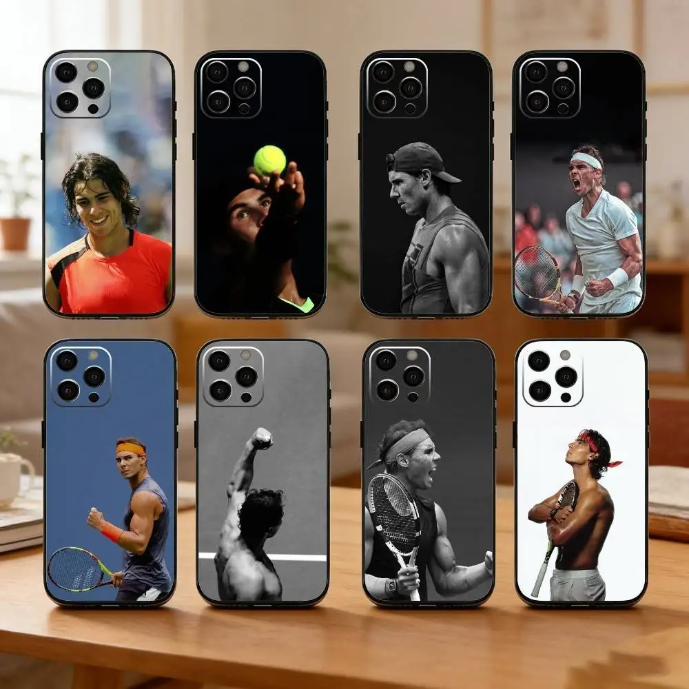 

R-Rafael N-Nadal Phone Case For iPhone17,16,15,14,13,12 Plus,Max Soft Silicone Black Cover