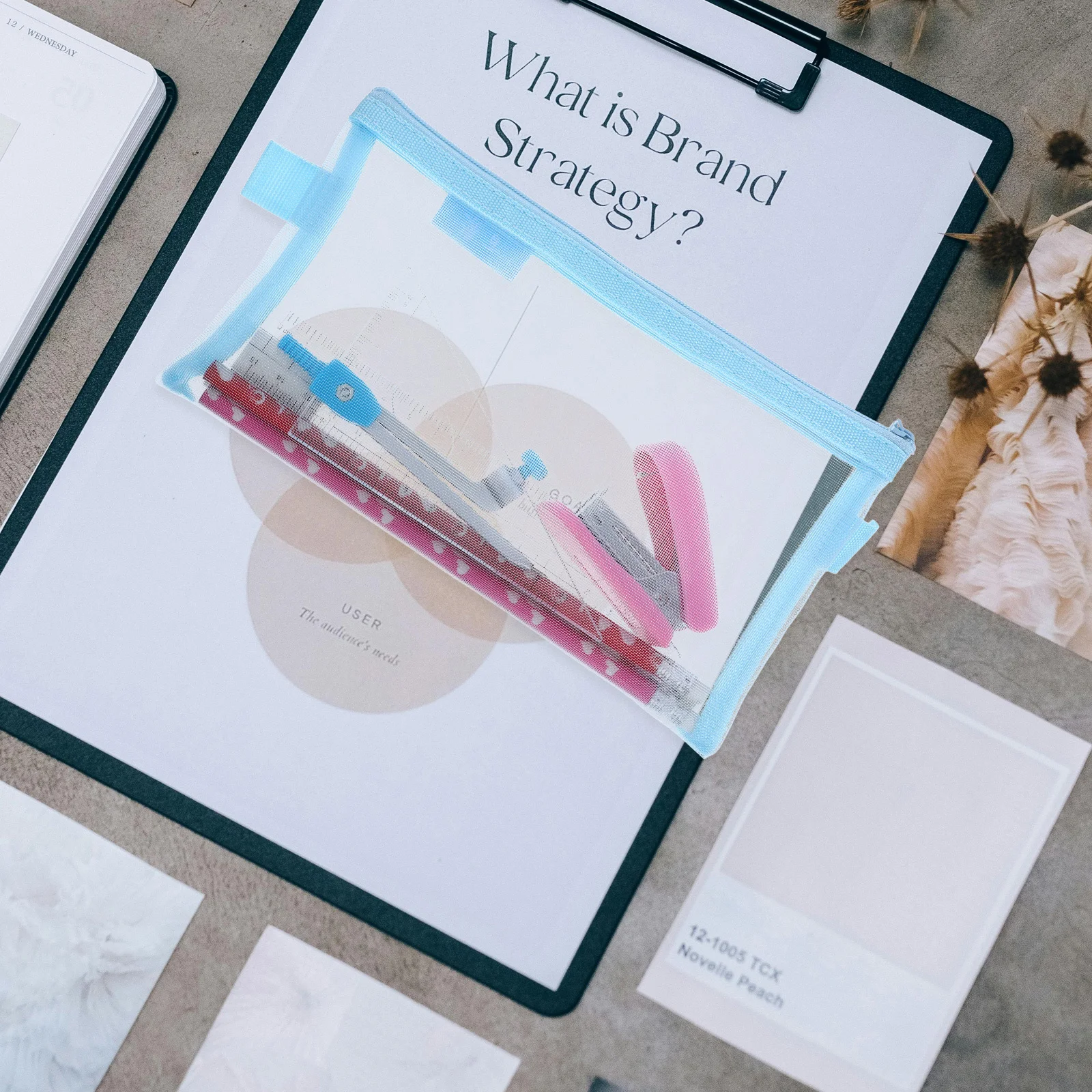 5Pcs Zipper File Bags Mesh Storage Case Transparent Multipurpose Organizer Travel Pouch Pencil Case Bag Portable