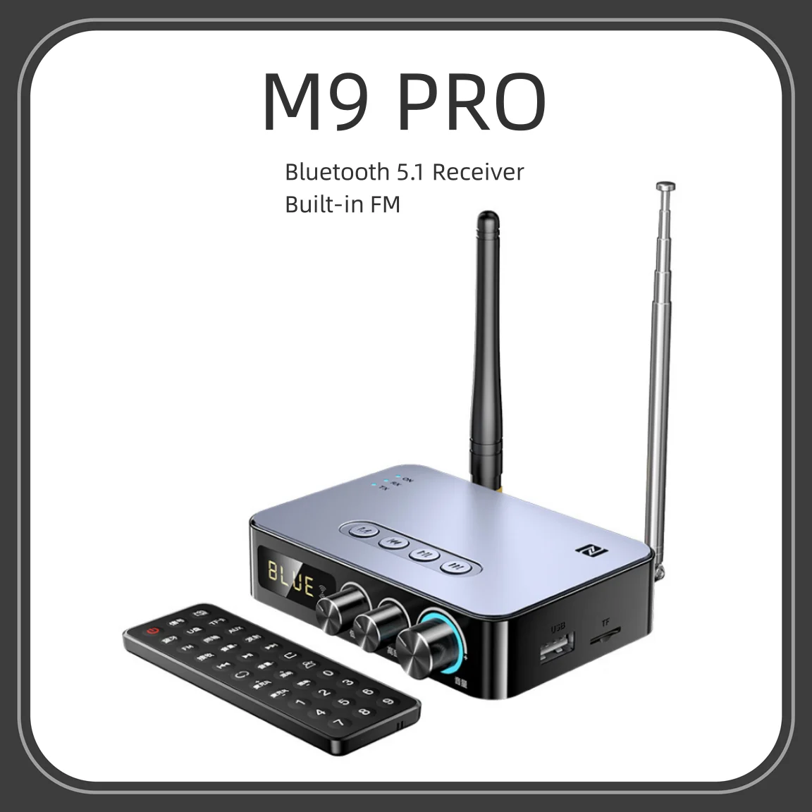 Egolden M9 Pro 3 IN 1 Bluetooth 5.1 Receiver and Transmitter FM Radio NFC Audio Adapter Built-in DSP Decoding