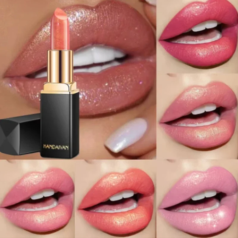 2019 New 9 Colors Luxury Lipstick Lips Makeup Waterproof Shimmer Long Lasting Pigment Nude Pink Mermaid Shimmer Lipsticks Makeup