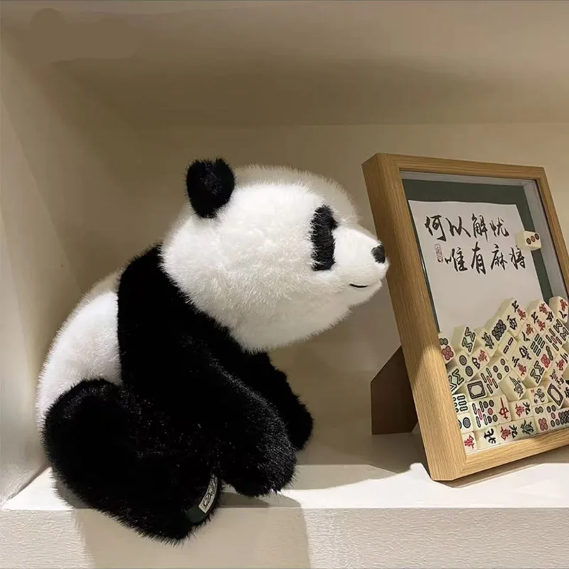 1pc 30-60cm Cute Giant Panda Foxes Little Raccoon Plush Toys Lifelike Fluffy Lying Animals Doll for Kids Xmas Gifts Room Decor