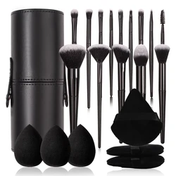 3~21pcs Fashion Makeup Brsuh Set Soft Hair Cosmetic Brushes With Makeup Brush Holder Beauty Egg And Powder Puff