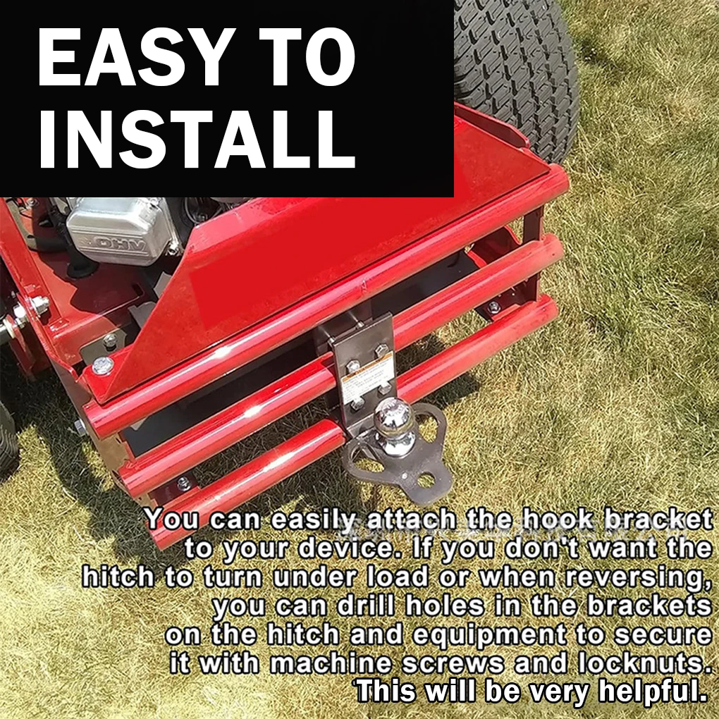 3-Way Trailer Hitch Adapter Receiver Hitch for Lawn Mower Attachments for Garden Tractor Golf Cart Flat Towing Tow Ball Mount