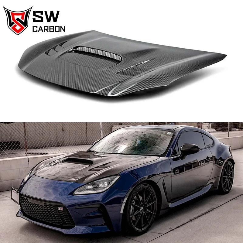 FA Style Carbon Fiber Hood for Subaru BRZ ZD8 GR86 ZN8 Front Bumper Cover Engine Valve Cover