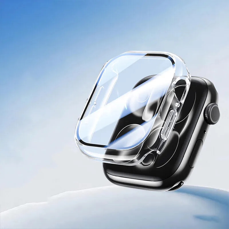 2pcs Tempered Glass Case For Apple Watch Series 11 10 9 8 7 6 SE 46mm 45MM 41MM 42 40mm 44MM Screen Protector Cover Accessories image 5