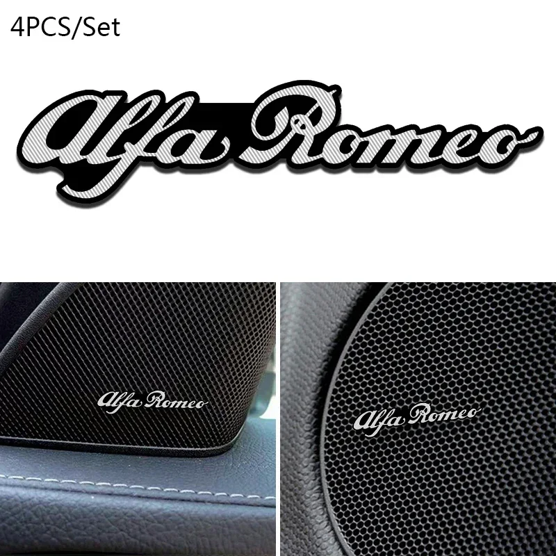 Car Stereo Sticker Sound Emblem Decal Accessories for Alfa Romeo GT Brera Spider Giulietta 147 166 147gt 155 156 159 Mito Giulia
