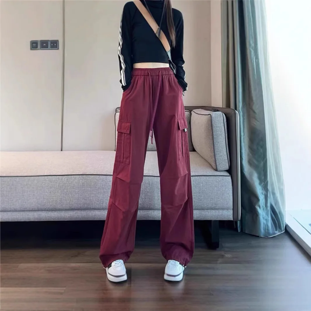 Overalls Women's 2025 New Spring and Summer Loose High-waisted Wide-leg Sweatpants