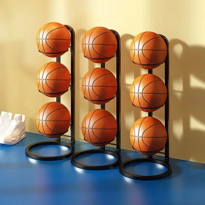 

Three layers Indoor Basketball Storage Rack Put Ball Football Storage Basket