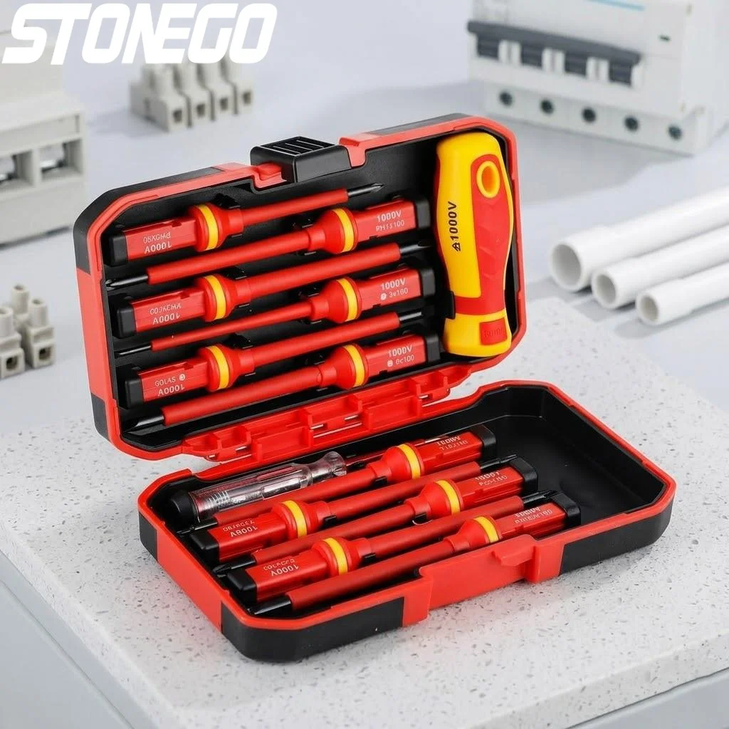 13Pcs 1000V Insulated CRV Screwdriver Set Magnetic Phillips Slotted Torx Bit Professional Electrician Tools Repair Work