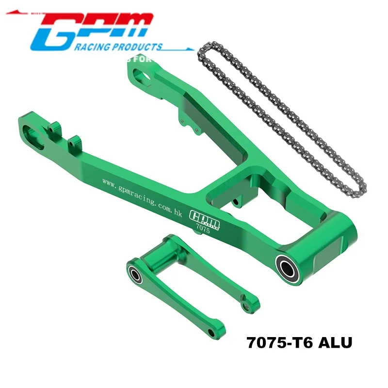 GPM MX3057 ALUMINIUM 7075 EXTEND SWING ARM (+ 30 MM) + PULL STANGE + KETTE FÜR LOSI 1/4 PROMOTO MX SM MOTORRAD RC Upgrade