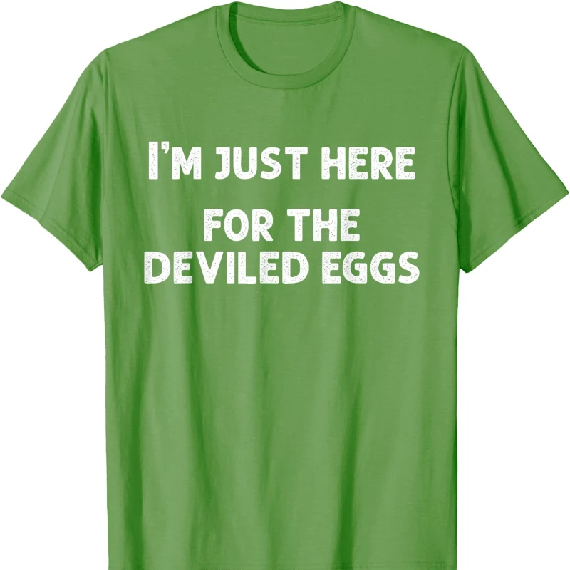 أنا فقط هنا للبيض الشيطان مضحك زوجين مطابقة القطن تي شيرت الجدة تتجه الحروف الإبداعية الرقبة قصيرة عادية تيز #6