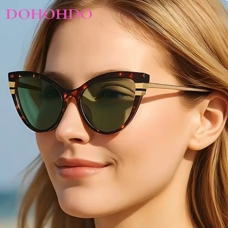

Luxury Fashion Designer Sunglasses Women Trendy Metal Cat Eye Sunglasses Men Summer Traveling Outdoor Driving Eyeglasses UV400