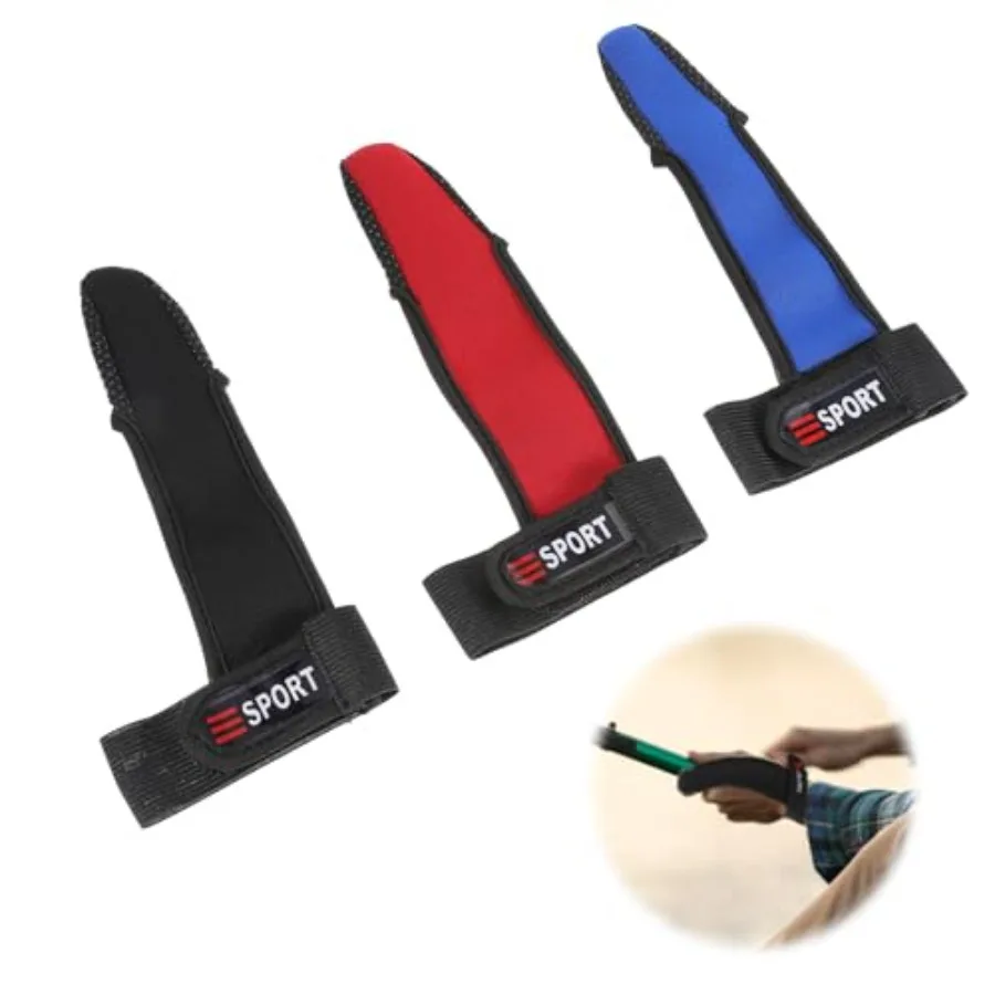 3 عبوات من قفازات الصيد ذات الأصابع الواحدة المضادة للانزلاق للبالغين للجنسين أحمر أزرق أسود #1