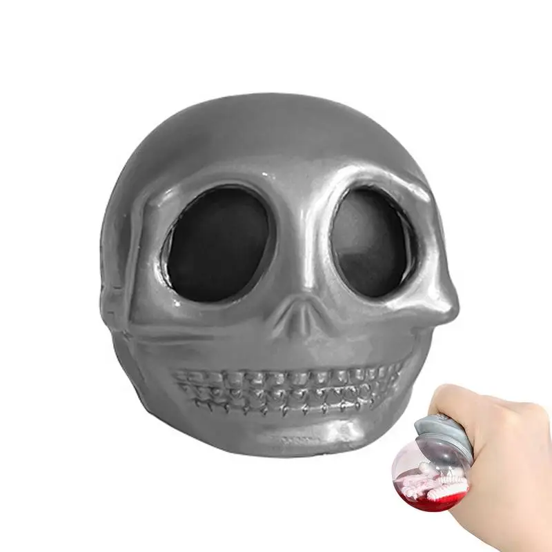 Halloween Squeeze Toy Halloween Skull Pinch Sensory Toy Kneading Toy With Eye-Popping Effect For School Bus Classroom Bedroom