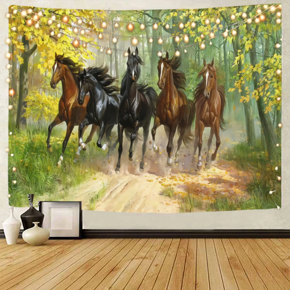 Pentium pintura do cavalo fundo tapeçaria, planalto, mercedes benz, decoração home