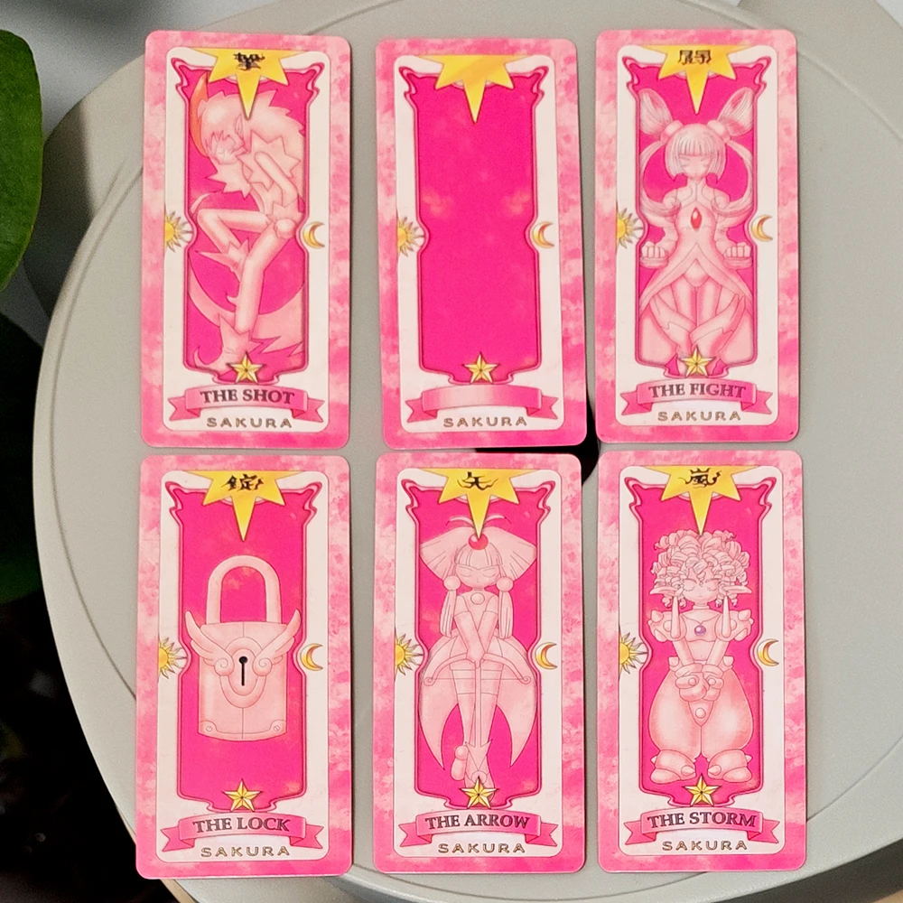 Baralho de tarô Cardcaptor Sakura - Conjunto completo de 56 cartas |   11x5,5cm Edição Sakura Rosa para Fãs e Cosplay