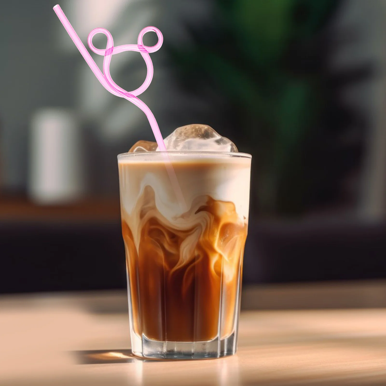 

25Pcs Cat Head Funny Party Straws Creative Curved Drinking Straws Decorative Supplies for Juice Cocktail Beverage