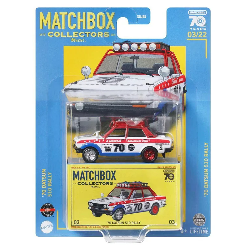 Matchbox 2023 GBJ48 9C5T 70 DATSUN 510 RALLY 1:64 Collection diecast alloy car model gift