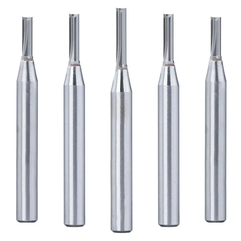 Schaft fräser 2 Flöten gerade Fräser 1/2 (12,7mm) 1/4 (6,35mm) Schaft Hartmetall Schlitz schneiden Schnitzen für Holz MDF CNC Werkzeuge – Detail 11