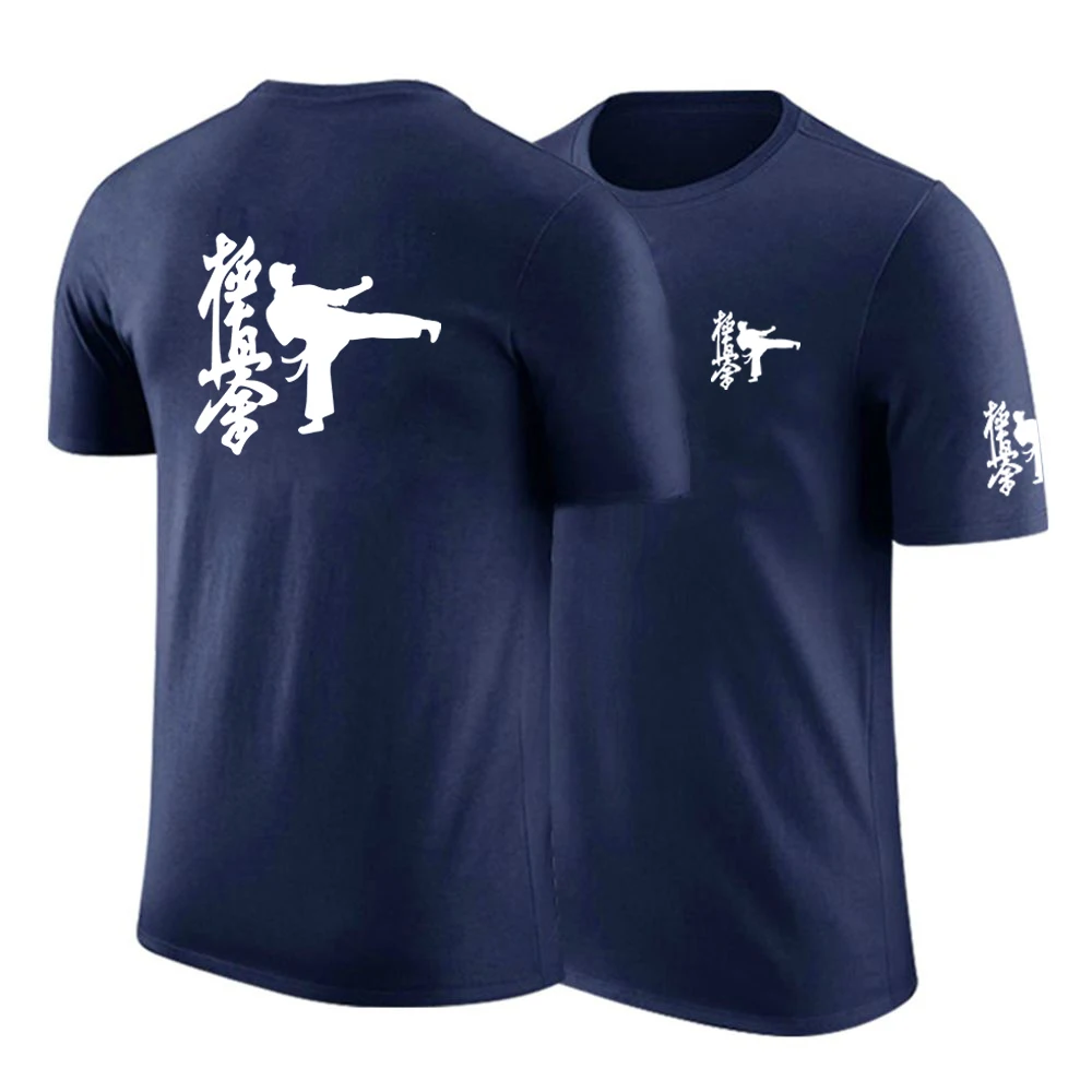 Kyokushin Karate Printing Fashion 2023 New Man\'s T-Shirts Slim Fit O-Neck Casual Cotton Summer Solid Color Short Sleeve Tops