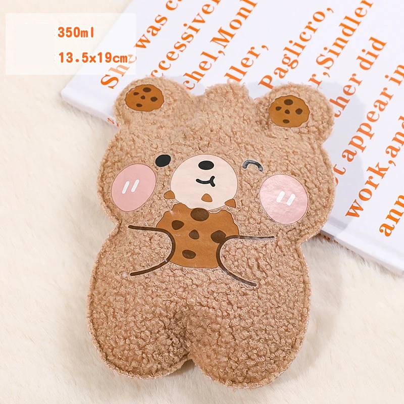 Children Cartoon Plush Filling Hot Water Bottle Bag Girls Winter Heat Hand Warmer Instant Hot Pack Portable Reusable Water Bag