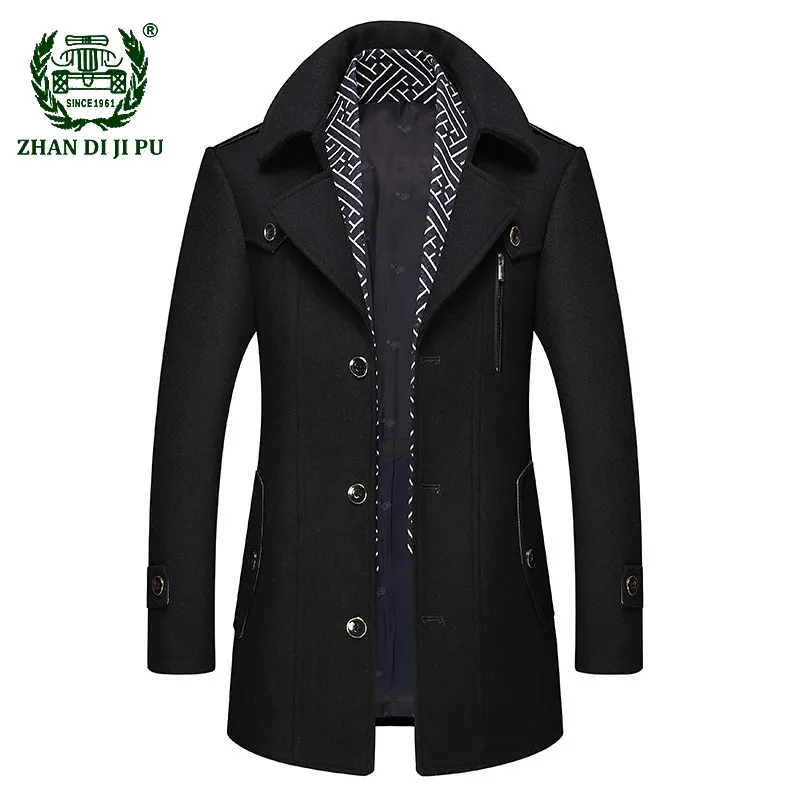 

Mens Wool Coat Winter Fashion Business Casual Thick Warm Overcoat Windbreaker Warm Slim Fit Trench Overcoats Tops Men Clothing