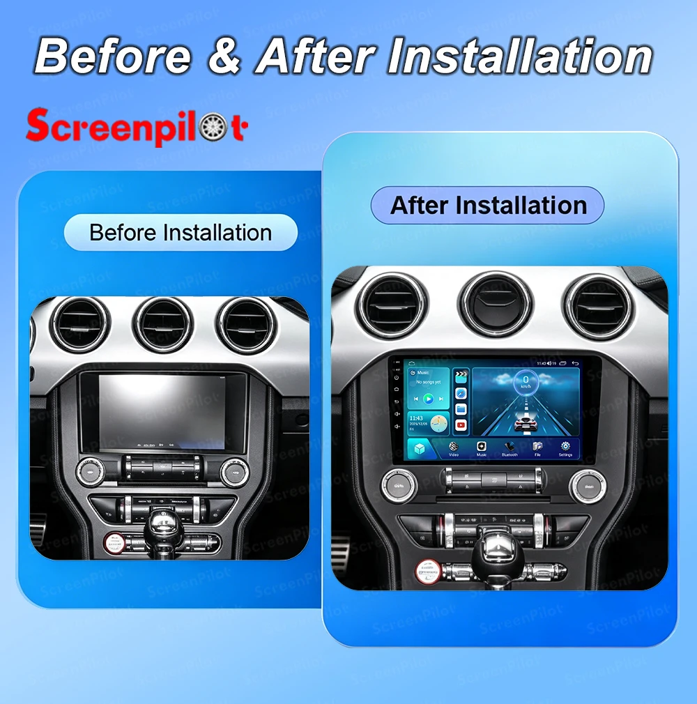 9 Inch Android 16  For Ford Mustang 2015 - 2020 Car Radio Stereo Head Unit Multimedia Video Player GPS Navigation 2K QLED 8 Core