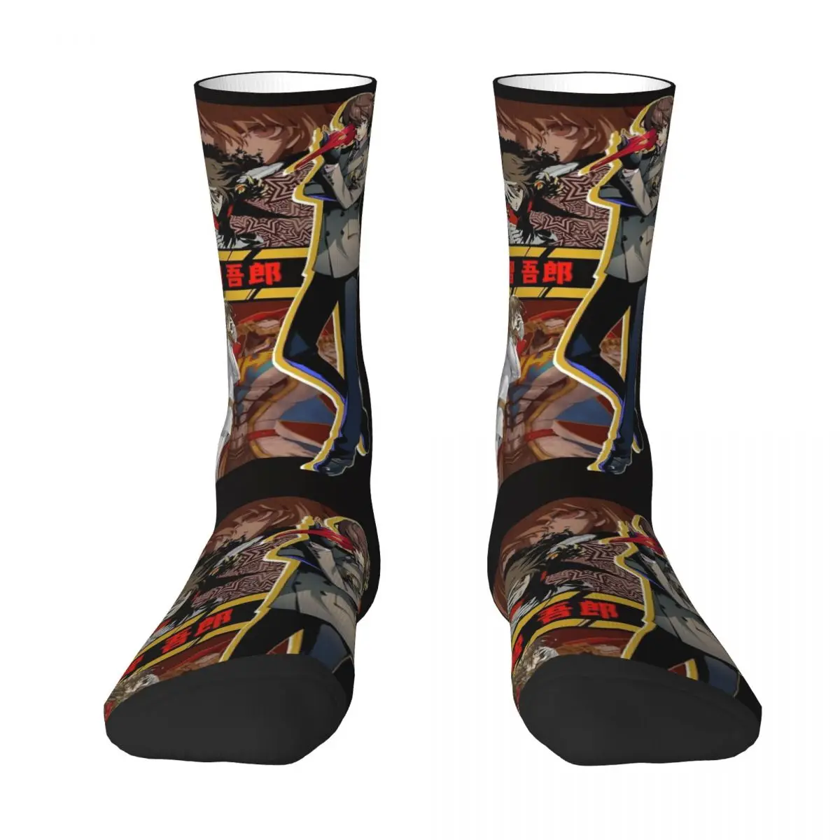 Persona 5 Socks Goro Akechi Anime Fashion Stockings Autumn Non Slip Adults Men Socks Breathable Pattern Running Socks