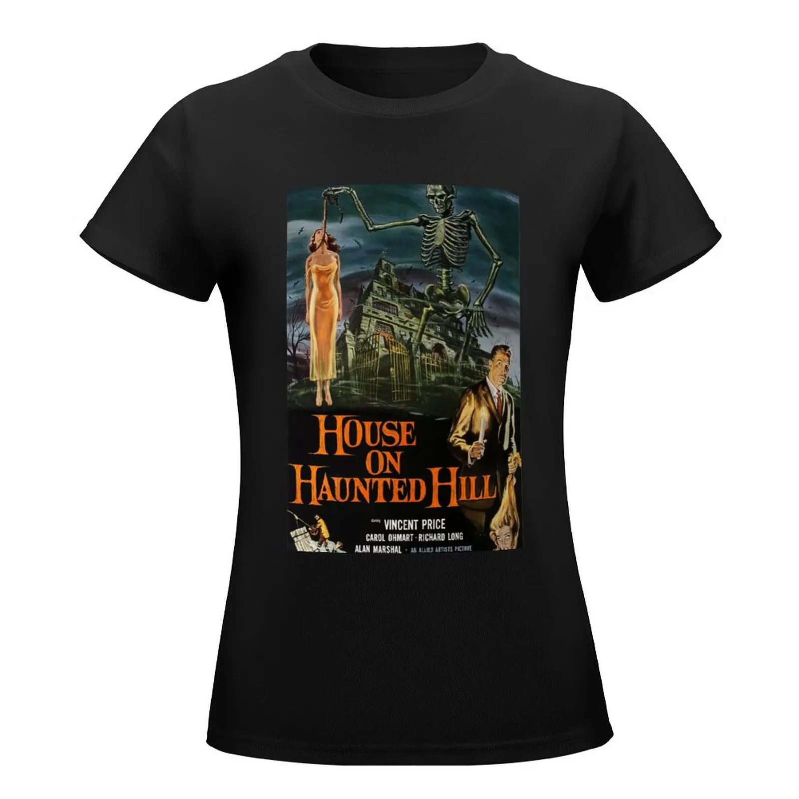 House on Haunted Hill - Vincent Price T-Shirt Short sleeve tee oversized plus size tops black t shirts for Women