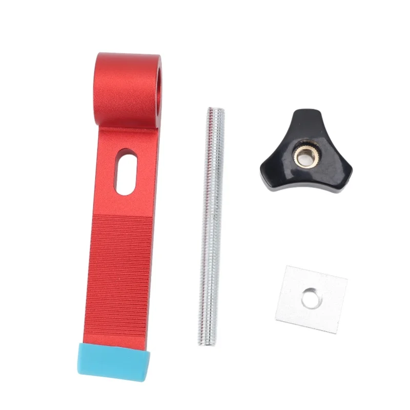 

Track Hold Down Clamps Kit Aluminum Alloy Woodworking T Track Clamp Tool Easy To Install Red