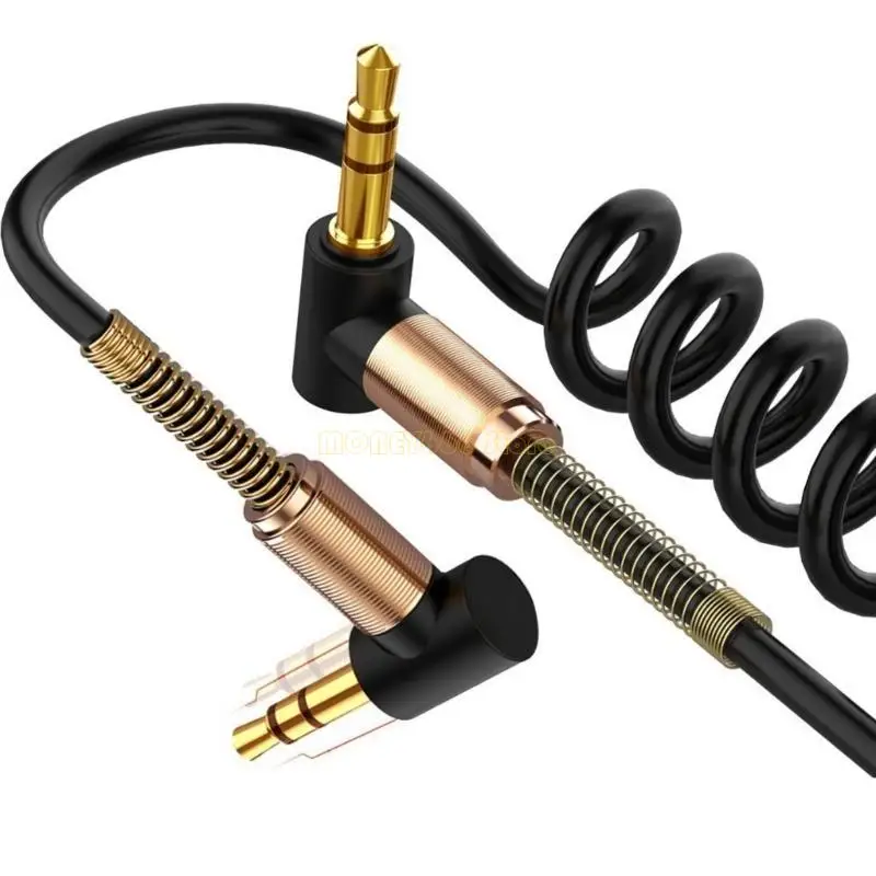 F62C 3.5mm ~ 3.5mm 수컷 플러그 사운드 케이블 유연한 스프링 케이블 보조 보조 자동차 라인